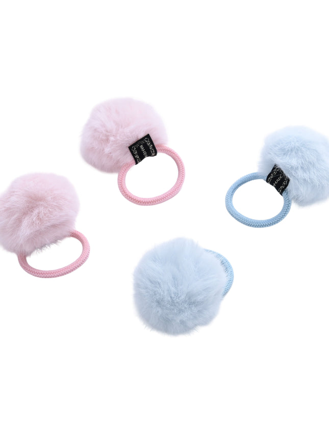 kids atelier mimi tutu Fluffy Pom-Pom Hair Tie Set