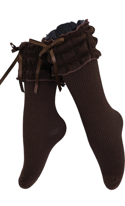 kids atelier mimi tutu Ruffled Ribbon Long Socks