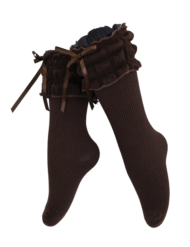 kids atelier mimi tutu Ruffled Ribbon Long Socks