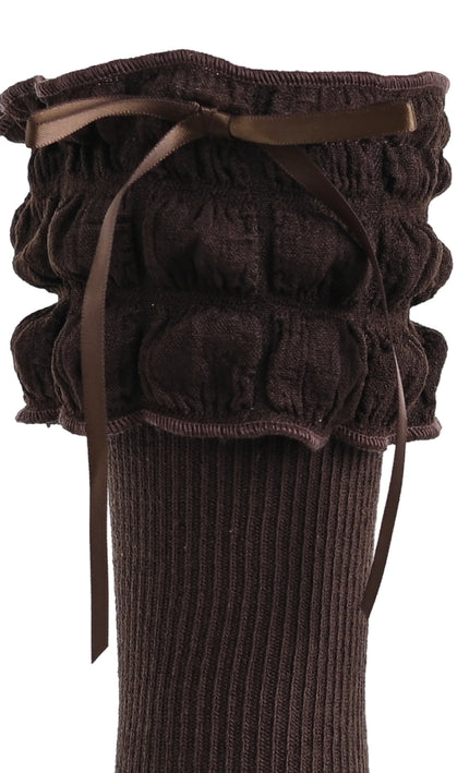 kids atelier mimi tutu Ruffled Ribbon Long Socks