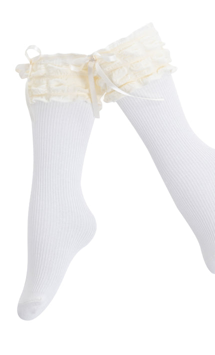 kids atelier mimi tutu Ruffled Ribbon Long Socks
