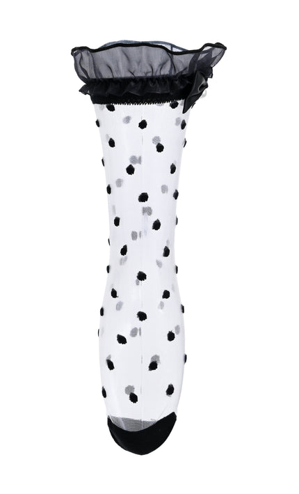 kids atelier mimi tutu Transparent Polka-Dot Bow Trim Socks