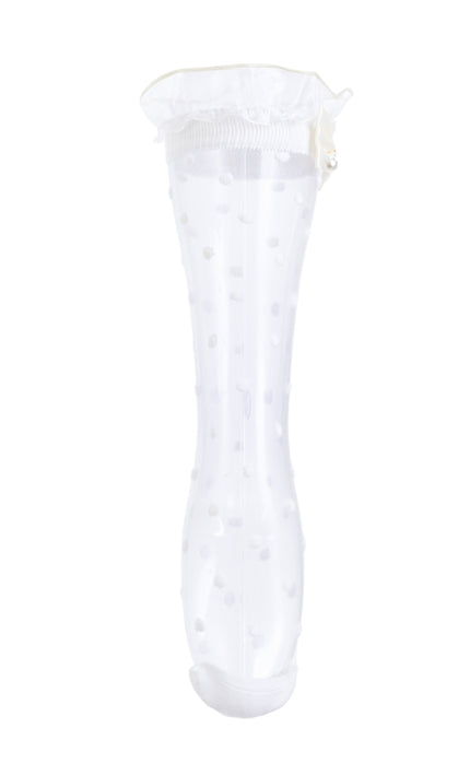 kids atelier mimi tutu Transparent Polka-Dot Bow Trim Socks
