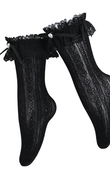 kids atelier mimi tutu Heart Lace Ribbon Socks