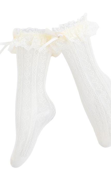 kids atelier mimi tutu Heart Lace Ribbon Socks