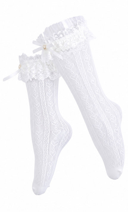 kids atelier mimi tutu Heart Lace Ribbon Socks