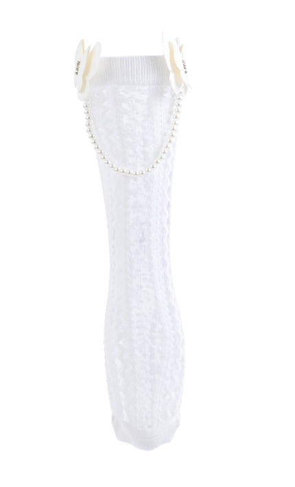 kids atelier mimi tutu Butterfly Lace Pearl Link Socks