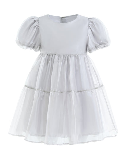kids atelier mimitutu Gray Eveline Puff-Sleeve Dress