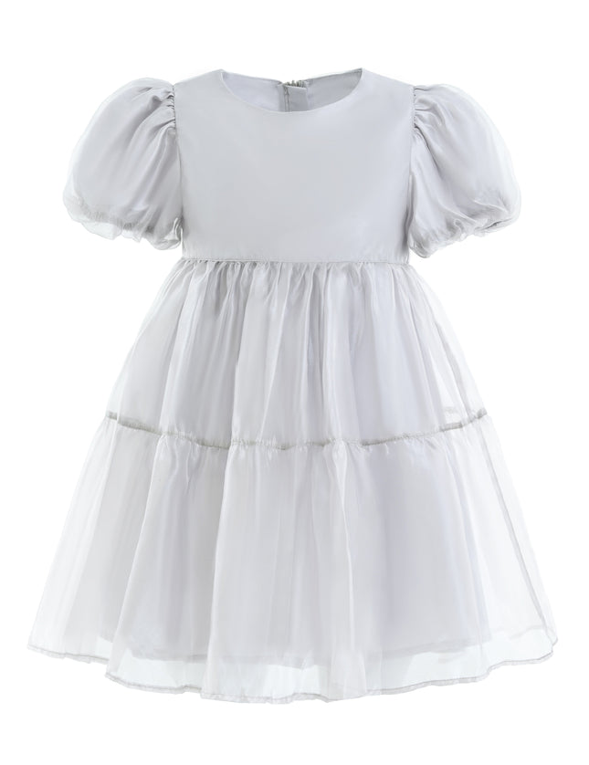 kids atelier mimitutu Gray Eveline Puff-Sleeve Dress