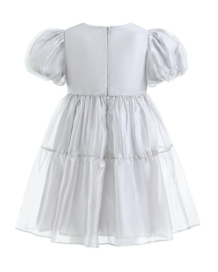 kids atelier mimitutu Gray Eveline Puff-Sleeve Dress