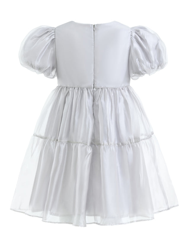 kids atelier mimitutu Gray Eveline Puff-Sleeve Dress