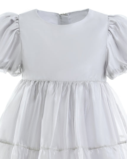 kids atelier mimitutu Gray Eveline Puff-Sleeve Dress