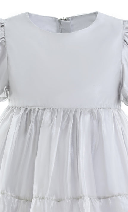 kids atelier mimitutu Gray Eveline Puff-Sleeve Dress