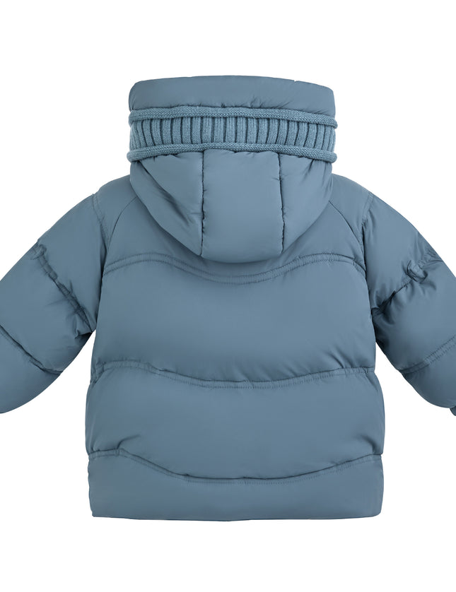 kids atelier mimi tutu Blue Pom-Pom Puffer Jacket