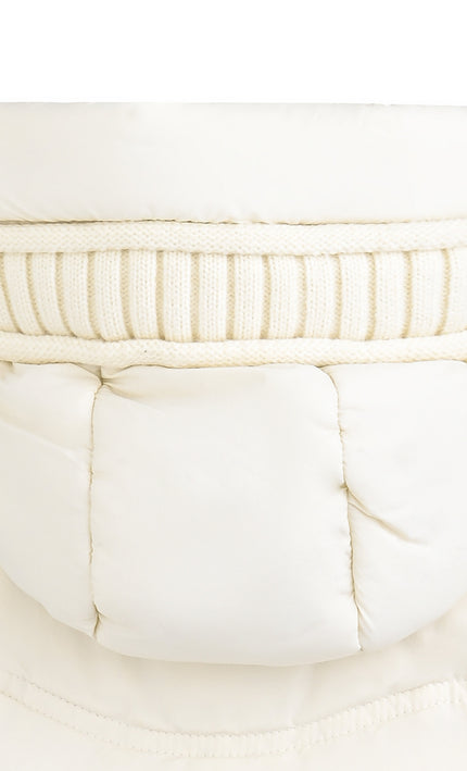 kids atelier mimi tutu Ivory Pom-Pom Puffer Jacket