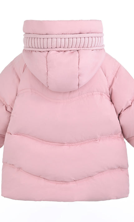 kids atelier mimi tutu Light Pink Pom-Pom Puffer Jacket