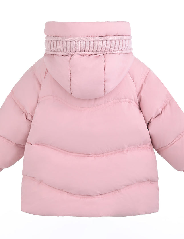 kids atelier mimi tutu Light Pink Pom-Pom Puffer Jacket