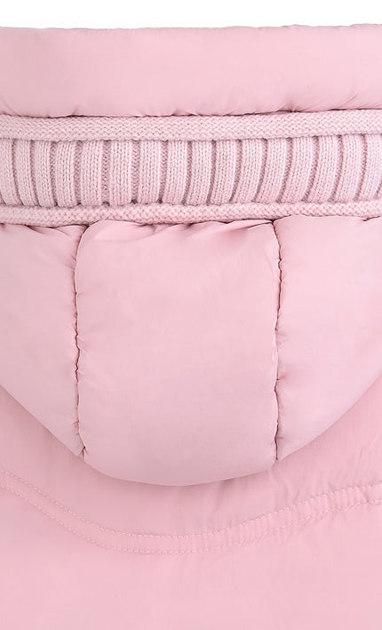 kids atelier mimi tutu Light Pink Pom-Pom Puffer Jacket