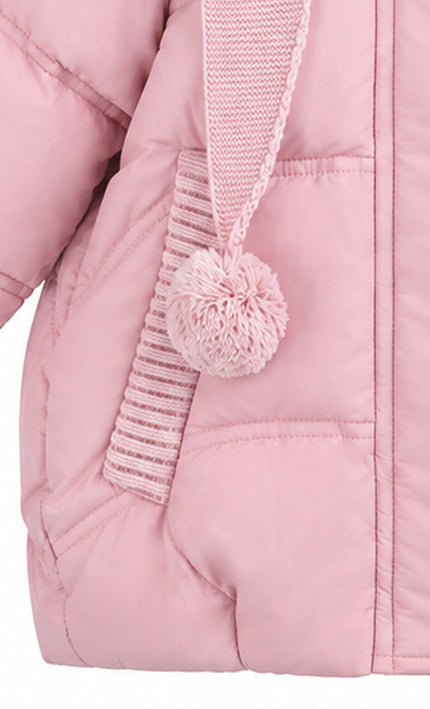 kids atelier mimi tutu Light Pink Pom-Pom Puffer Jacket