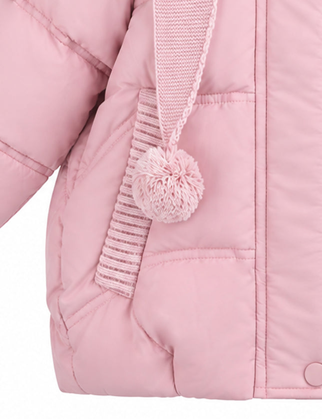 kids atelier mimi tutu Light Pink Pom-Pom Puffer Jacket