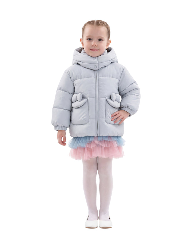 kids atelier mimi tutu Blue Bow-Detail Puffer Jacket