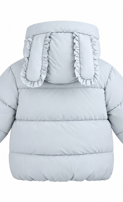 kids atelier mimi tutu Blue Bow-Detail Puffer Jacket