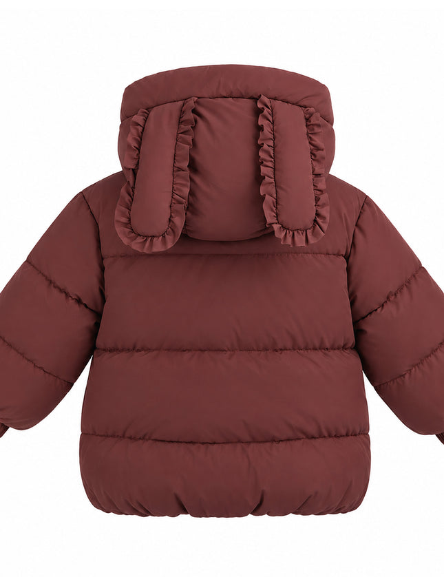 kids atelier mimi tutu Maroon Bow-Detail Puffer Jacket