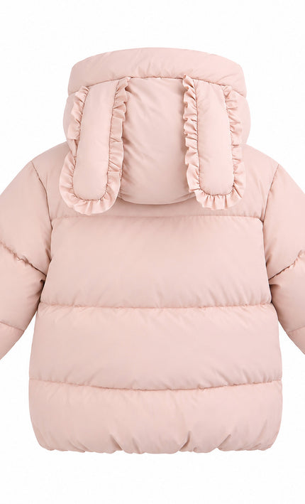 kids atelier mimi tutu Pink Bow-Detail Puffer Jacket
