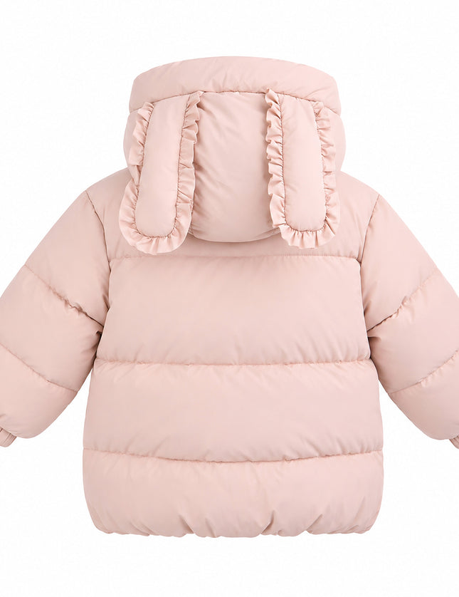 kids atelier mimi tutu Pink Bow-Detail Puffer Jacket