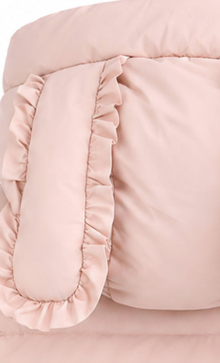kids atelier mimi tutu Pink Bow-Detail Puffer Jacket