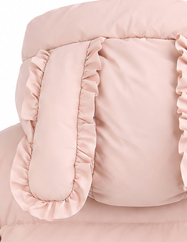 kids atelier mimi tutu Pink Bow-Detail Puffer Jacket