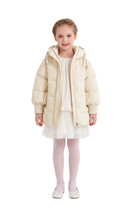 Kids Atelier Mimi Tutu Yellow Quilted Hooded Jacket