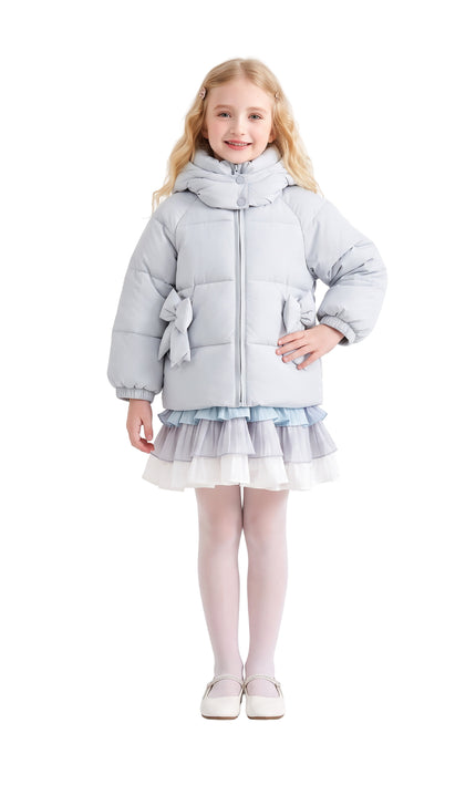 Kids Atelier Mimi Tutu Blue Bow Puffer Jacket