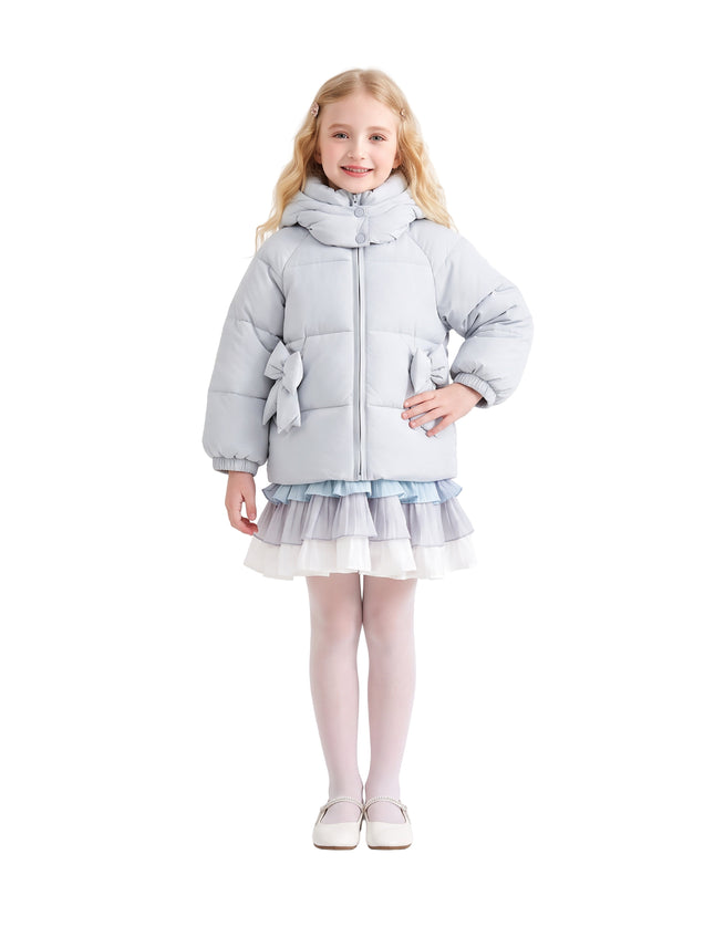 Kids Atelier Mimi Tutu Blue Bow Puffer Jacket