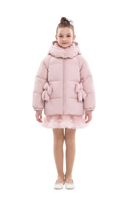 Kids Atelier Mimi Tutu Pink Bow Puffer Jacket