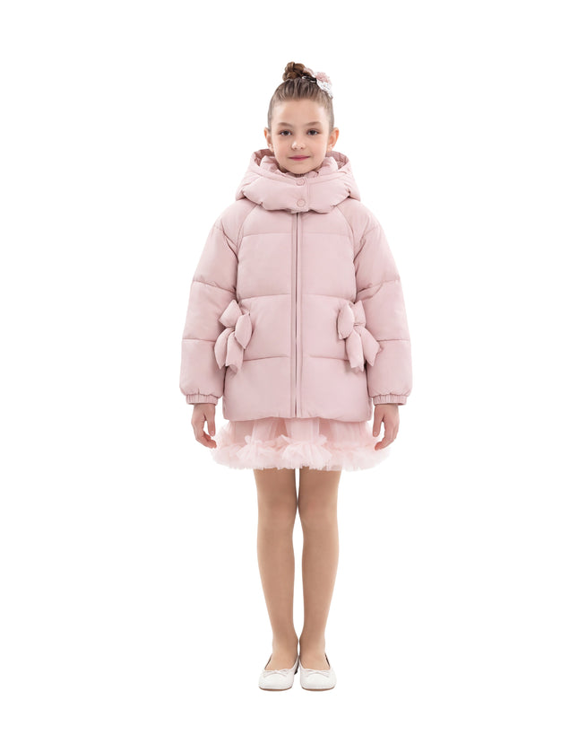 Kids Atelier Mimi Tutu Pink Bow Puffer Jacket