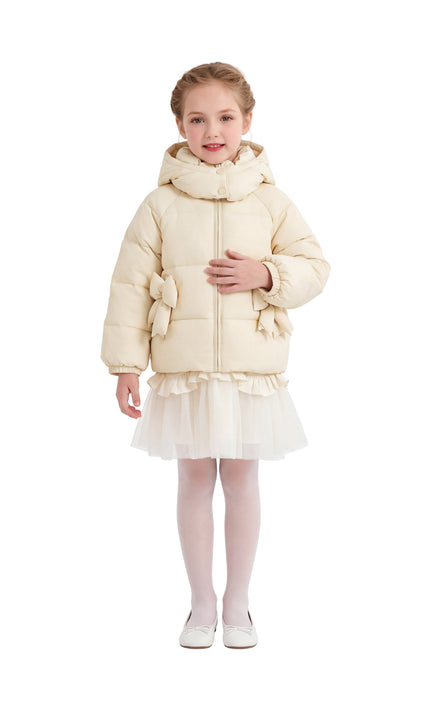Kids Atelier Mimi Tutu Yellow Bow Puffer Jacket