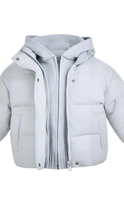 Kids Atelier Mimi Tutu Blue Hooded Puffer Jacket