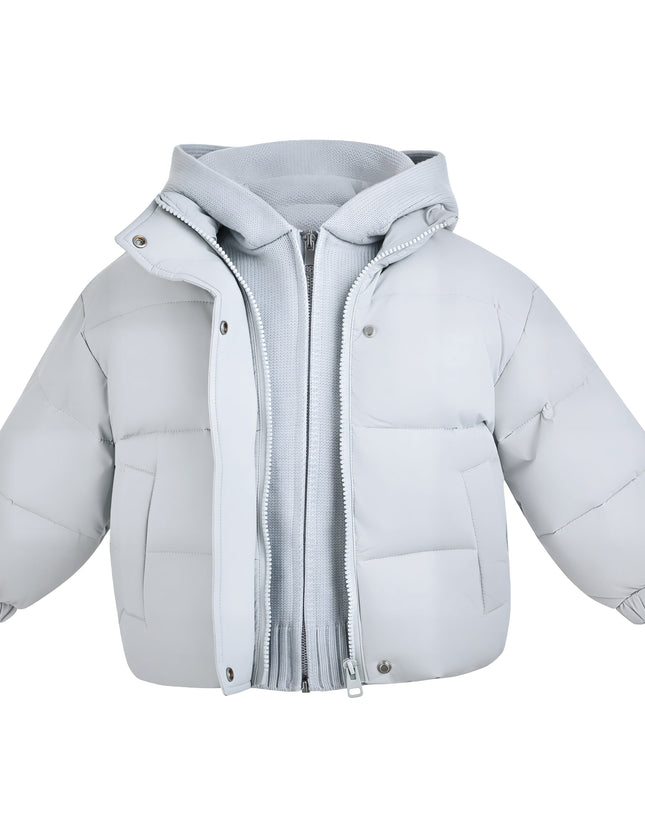 Kids Atelier Mimi Tutu Blue Hooded Puffer Jacket