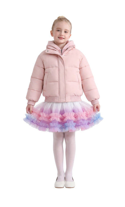 Kids Atelier Mimi Tutu Pink Hooded Puffer Jacket