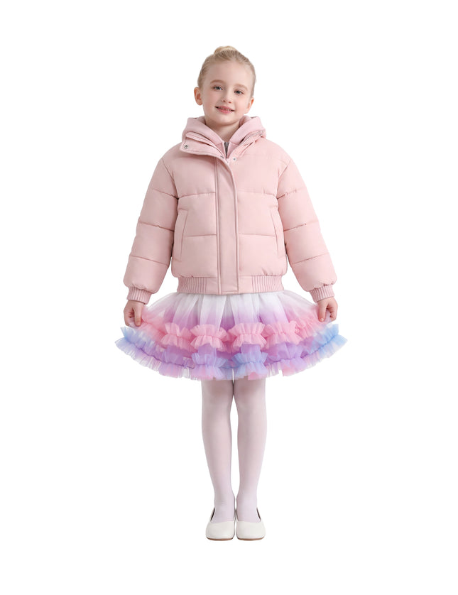 Kids Atelier Mimi Tutu Pink Hooded Puffer Jacket