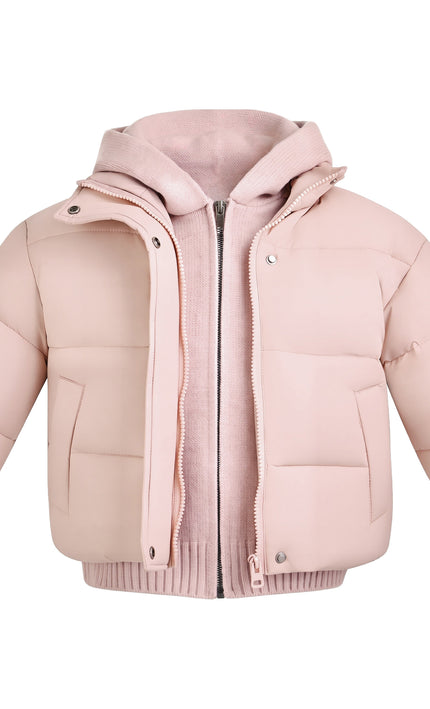 Kids Atelier Mimi Tutu Pink Hooded Puffer Jacket