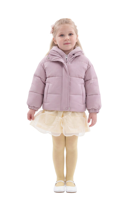 Kids Atelier Mimi Tutu Purple Hooded Puffer Jacket