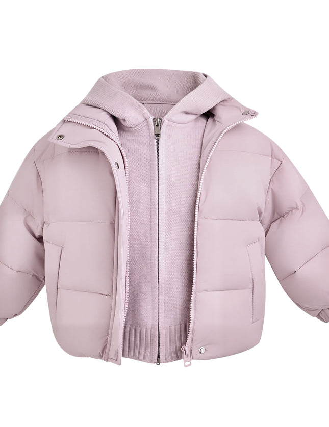 Kids Atelier Mimi Tutu Purple Hooded Puffer Jacket