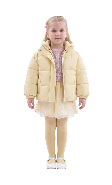 Kids Atelier Mimi Tutu Yellow Hooded Puffer Jacket