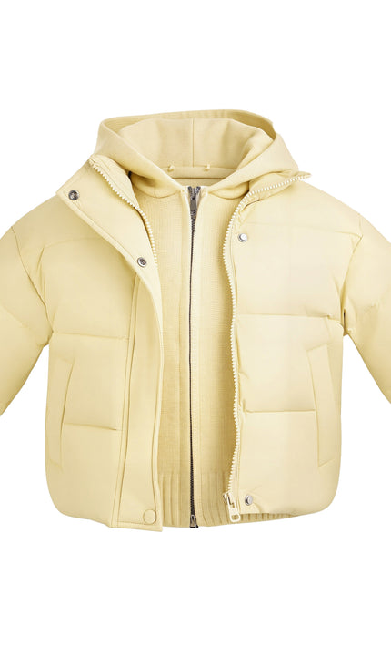 Kids Atelier Mimi Tutu Yellow Hooded Puffer Jacket