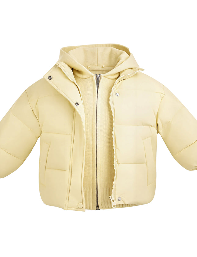 Kids Atelier Mimi Tutu Yellow Hooded Puffer Jacket