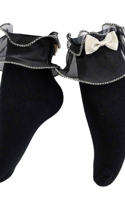 kids atelier mimi tutu black Ruffle-Trim Socks