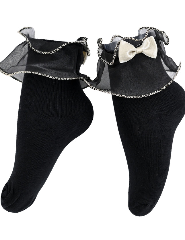 kids atelier mimi tutu black Ruffle-Trim Socks