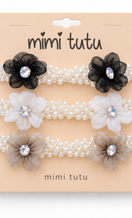 kids atelier mimi tutu Pearl Flower Scrunchie Set